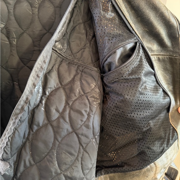 Men's Vintage Teknic Distressed Brown Leather Biker Jacket with Armor 2 XL - Picture 7 of 14